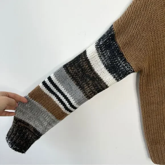 360 SWEATER Womens Size Small Merino Wool Alpaca Twee Chunky Earthy Cozy Winter